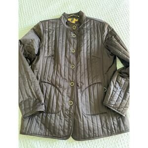 Dana Buchman Brown Quilted Snap Jacket Sz‎ L